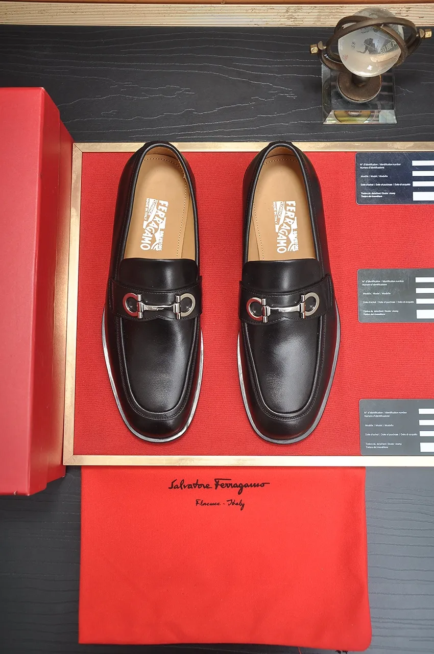 Men's shoes 💰620💶 [Ferragamo/Ferragamo] The latest model in the counter. Original imported open-sided high-quality cowhide hand-woven + imported 🐂 cowhide + original luxury metal buckle + original combination outsole. Comparative and stress-free 38--45 (45 custom-made)